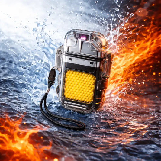 ولاعة كهربائية مزدوجة مع مصباح